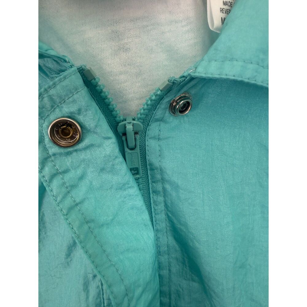 Vintage 80s 90s Blair Teal Nylon Windbreaker Jacket Lightweight Bomber Size Med - Picture 6 of 6